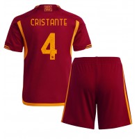 AS Roma Bryan Cristante #4 Heimtrikotsatz Kinder 2023-24 Kurzarm (+ Kurze Hosen)